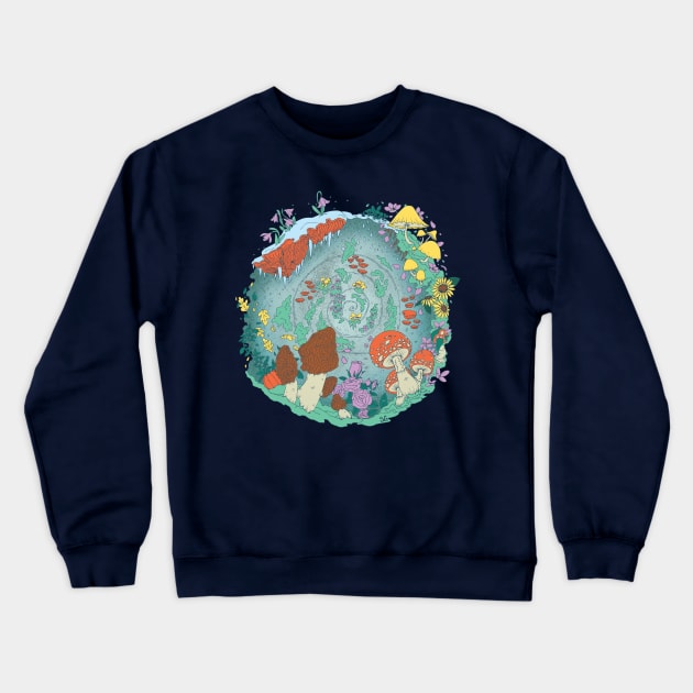 Cycle of Fungi Crewneck Sweatshirt by S.F. Gleason Design